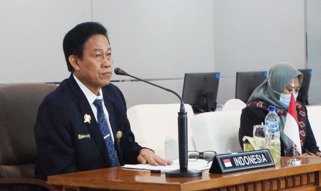 Foto : Sekretaris Jenderal Kementan, Momon Rusmono dalam pertemuan ke-42 Menteri Pertanian dan Kehutanan ASEAN (AMAF).