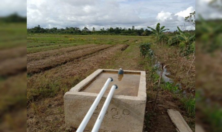 Foto : Irigasi Perpipaan Untuk Kelompok Tani Insap I di Desa Klaru, Kecamatan Mariat, Kabupaten Sorong, Papua Barat.