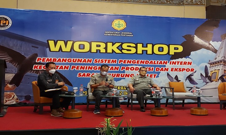 Foto : Workshop Pembangunan Sistem Pengendalian Intern Kegiatan Peningkatan Produksi dan Ekspor Sarang Burung Walet.
