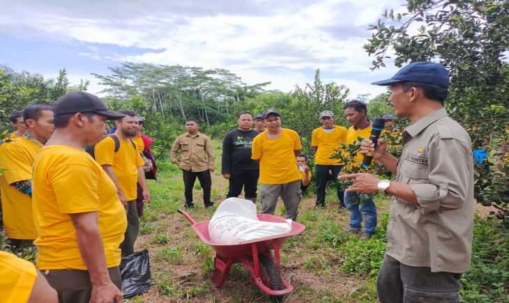 Foto : Bimbingan Teknis (Bimtek) Budidaya Jeruk di Desa Gapura.