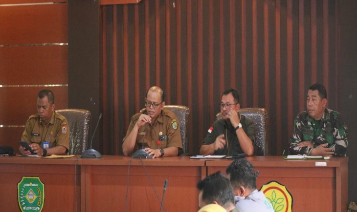 Pusluhtan melaksanakan rapat koordinasi (rakor) dengan Pemerintah Kabupaten Tapin, di kantor Dinas Pertanian Kabupaten Tapin, Selasa (27/08/ 2024). (Foto: Dok. Kementan)