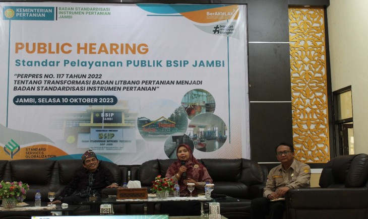 BSIP Jambi menggelar public hearing secara luring dan daring dengan melibatkan masyarakat/pengguna layanan.  (Foto : BSIP)