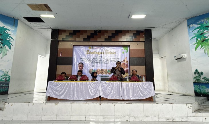 Bimtek dalam rangka tanam padi, jagung dan kedelai di Gedung Sipitanggari, Kabupaten Jeneponto pada hari Sabtu (10/02/24). (Foto: Dok. Kementan)