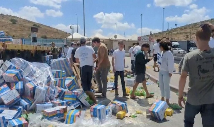 Aksi blokade warga Israel. (istimewa)