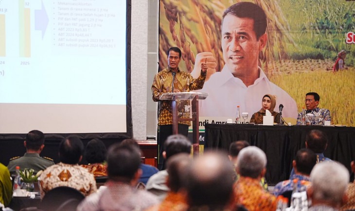 Rapat Koordinasi (Rakor) Upaya Khusus (Upsus) peningkatan produksi padi dan jagung 2023-2024 di Provinsi Jawa Timur, Rabu (22/11/2023). (Dok. Kementan)