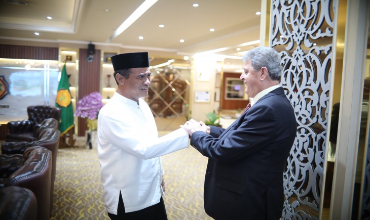 Duta Besar Palestina untuk Indonesia, Zuhair Al-Shun, melakukan kunjungan kerja ke kantor pusat Kementerian Pertanian Indonesia. (Foto: dok. Kementan)
