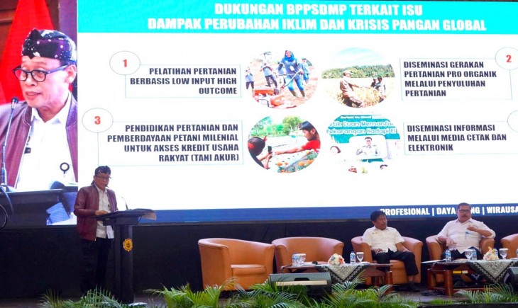 Foto :  Kepala Badan Penyuluhan dan Pengembagnan Sumberdaya Manusia Pertanian (BPPSDMP) Dedi Nursyamsi menambahkan perkembangan sektor pertanian terlihat pesat.