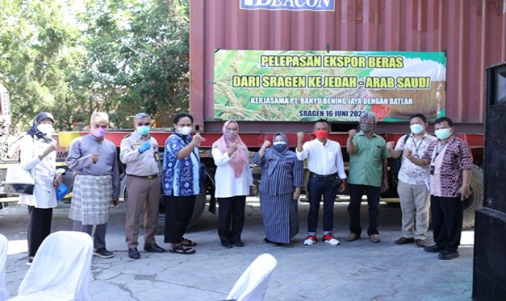 Foto :  Pelepasan Ekspor Beras dari Sragen ke Jedan, Arab Saudi.