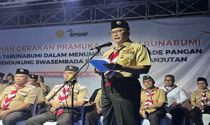 Kementan menyelenggarakan Perkemahan Gerakan Pramuka Saka Tarunabumi di Loka Bina Taruna, Cibubur, Depok, Jawa Barat, Minggu (29/6/2025). (Foto: dok. Kementan)
