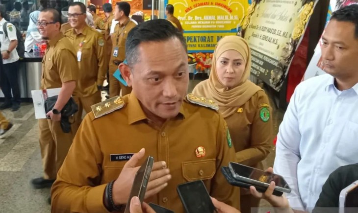 Wakil Gubernur Kaltim Seno Aji saat diwawancarai awak media. (Foto: Ahmad Rifandi/Antara)