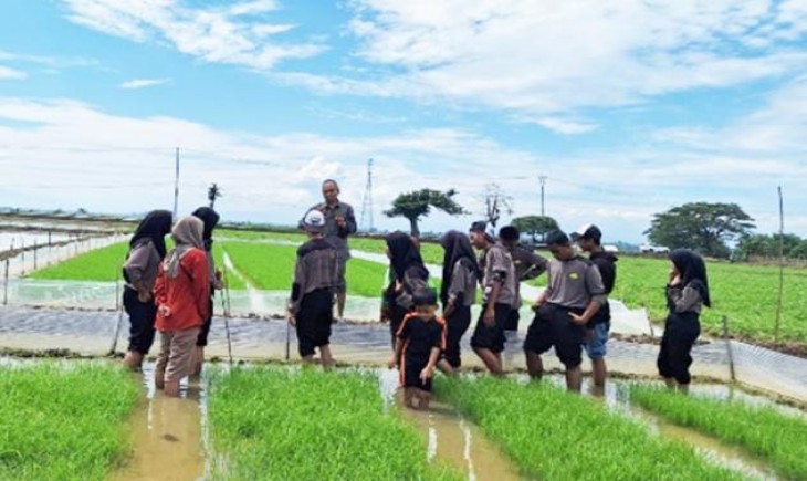 Kegiatan mahasiswa dan pelajar di Desa Kiarasari, Kecamatan Compreng, Kabupaten Subang  (IPB)