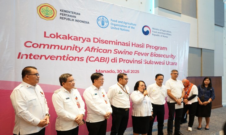 Sulawesi Utara Selesaikan Program Biosekuriti Berbasis Komunitas Melawan Demam Babi Afrika, Jadi Model Bagi Indonesia. (FAO/Alia Dwirahmani)