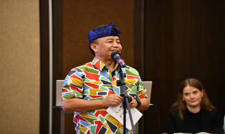 Sekda Jabar Herman Suryatman menghadiri Opening Speech for Workshop Communications: From Strategic Intelligence to Crisis Resilience di Crowne Plaza Hotel, Kota Bandung, Kamis (13/2/2025).(Foto: Rizal Fs/Biro Adpim Jabar)