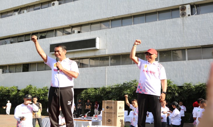 Mentan Amran saat peringatan Hari Antikorupsi Sedunia (Harkodia) 2024 di Lapangan Kantor Pusat Kementan, Jakarta, pada Jumat (13/12/2024) pagi. (Foto: Dok. Kementan)