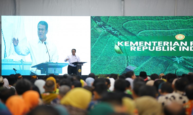 Mentan Amran dalam peringatan HKP ke-53 di Kantor Pusat Kementerian Pertanian, Jakarta, Senin (30/6/2025). (Foto: dok. Kementan)