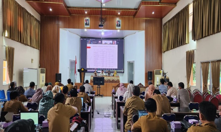 Rakor Gerakan Penyuluh Melaporkan LTT pada Selasa 15 April 2025 di Aula Balai Pelatihan Pertanian (Bapeltan) Provinsi Lampung. (Foto: dok. Kementan)