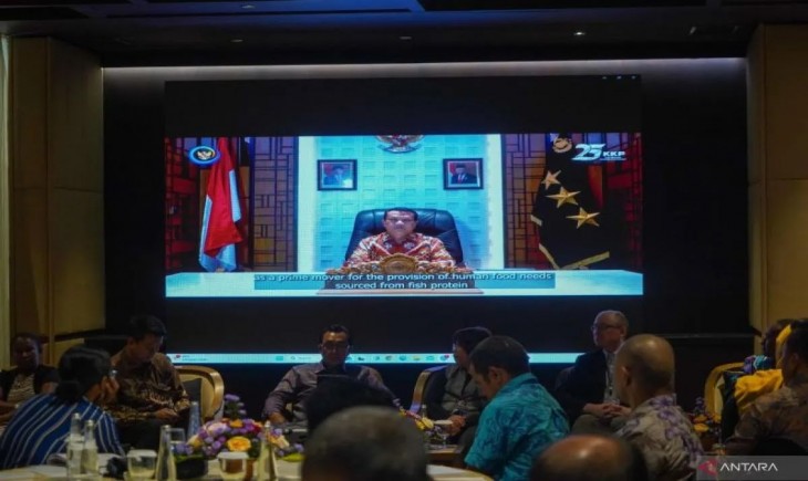 Sekretaris Jenderal KKP Rudy Heriyanto Adi Nugroho saat memberikan sambutan pada ASEAN-Australia Indo-Pacific Workshop on the Use of Technology for Sustainable Aquaculture di Bali (KKP)