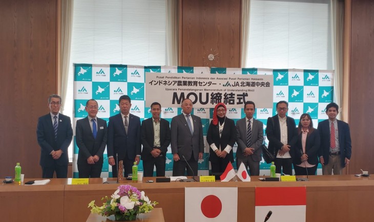 Badan Penyuluhan dan Pengembangan Sumber Daya Manusia Pertanian (BPPSDMP) melakukan kunjungan untuk menjalin kerjasama dengan JA Hokkaido, Jepang pada 23-28 Mei 2023. (Dok. Kementan)