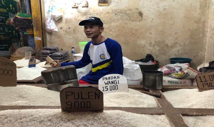Ilustrasi beras di Pasar Cibinong, Bogor (Egi/Pangannews.id)