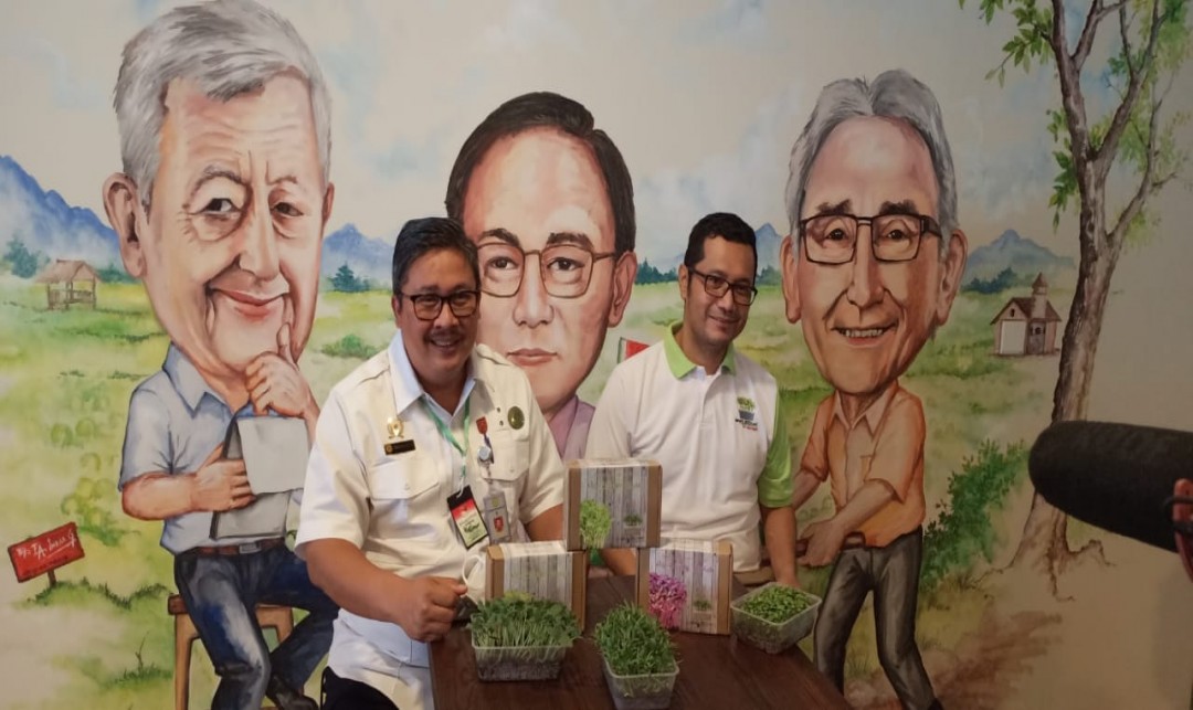 Foto : Dirjen Hortikultura Prihasto Setyanto saat Launching 'Sayur Supermini' atau Microgreen Kit.