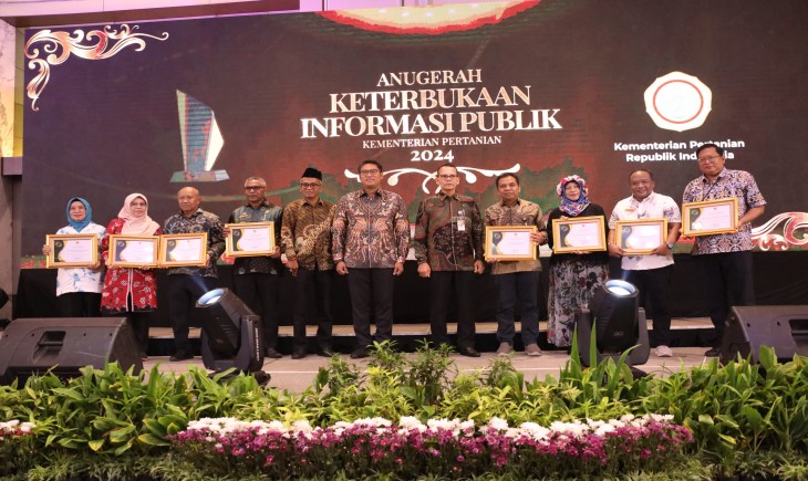 Acara Penganugerahan Keterbukaan Informasi Publik di IPB International Convention Center, Bogor, pada Jumat (6/12/2024). (Foto: Dok. Kementan)
