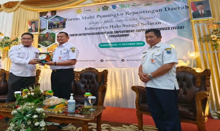 SMK PPN Banjarbaru selaku Provincial Project Implementation Unit (PPIU) Kalsel mengadakan District Multi Stakeholder Forum (DMSF) di Kabupaten Hulu Sungai Selatan. (Foto : SMKPP Banjarbaru)