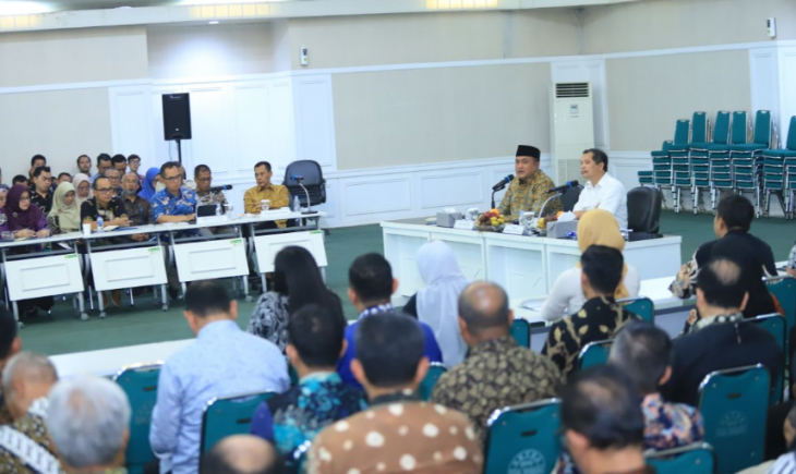 Foto: Bupati Bogor Rudy Susmanto dalam Ekspose Hasil Pemeriksaan BPK Tahun Anggaran 2024 di Sekretariat Daerah, Cibinong, Kabupaten Bogor, Jawa Barat, Senin (12/5/2025).
