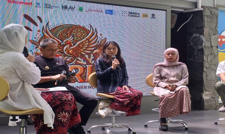 Foto: Kepala Disparbud Jabar, Benny Bachtiar menghadiri konferensi pers pra-acara Cerita dan Rasa Kuliner Nusantara (CERIA), di Bandung, Kamis (23/1/2025).