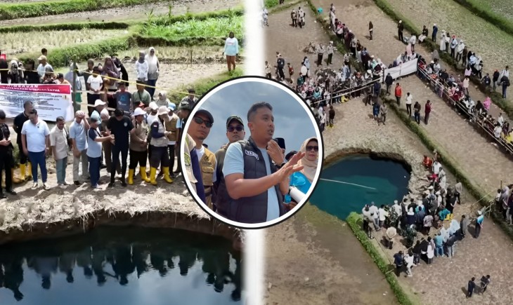 Wagub Sumbar larang warga minum air dari fenomena Sinkhole. (Foto: Instagram @vasco_ruseimy)