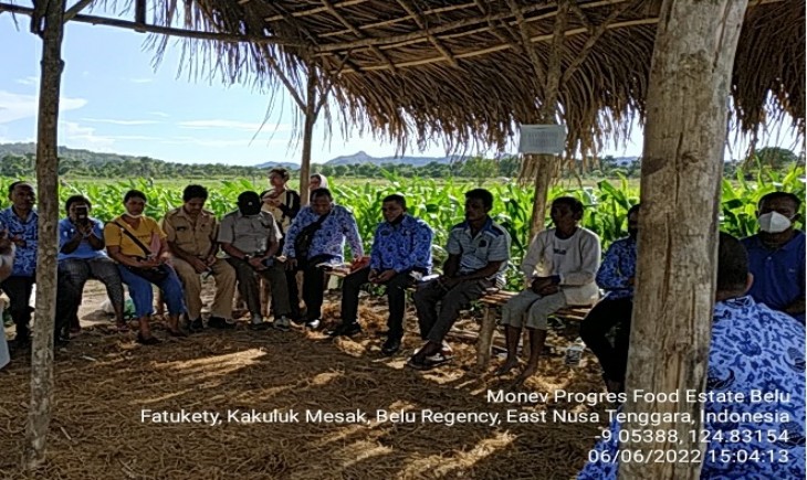 Foto : Monitoring terhadap pelaksanaan Kegiatan Food-Estate Belu pada Tahun 2022 kegiatan berjalan dengan lancar.