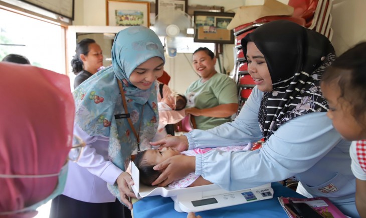 Kegiatan pelaksanaan pemeriksaan kesehatan di Posyandu Balita RW 07, Kecamatan Senen, Jakarta Pusat. (Foto: dok. Pemkot Jakpus)