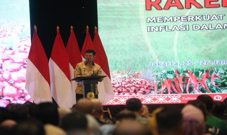 Foto : Menteri Pertanian RI Syahrul Yasin Limpo Menutup Acara Rakernas Pembangunan Pertanian 2023.