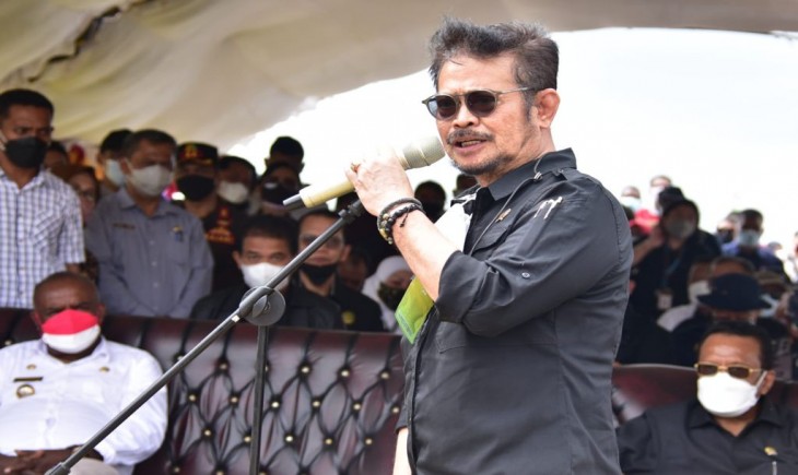 Foto : Menteri Pertanian Syahrul Yasin Limpo Minta Petani Bijak Menggunakan Pupuk Subsidisidi.