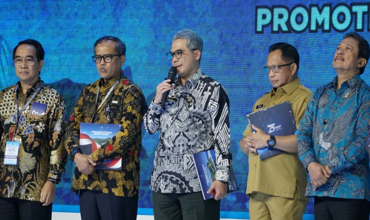 Wamentan Harvick mewakili Mentan Andi Amran Sulaiman dalam kegiatan Marine and Fisheries Bussines Forum (IMFBP) 2024 di Jakarta, Senin, 5 Februari 2024.