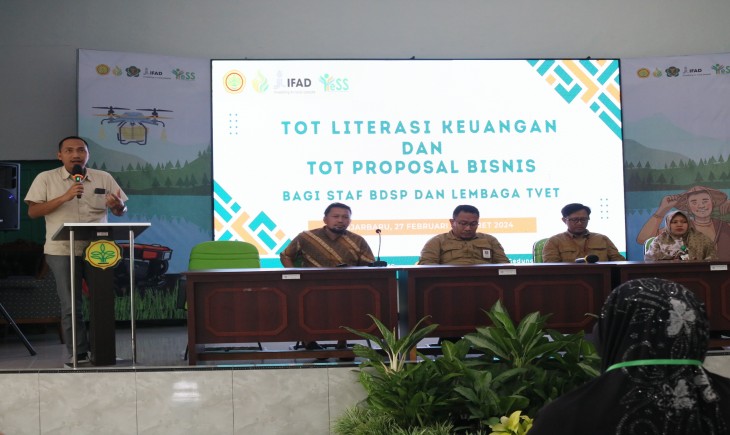 SMK PPN Banjarbaru sebagai Provincial Project Implementation Unit (PPIU) di Kalimantan Selatan dalam Program YESS menggelar pelatihan Training of Trainers (TOT) Literasi Keuangan dan Proposal Bisnis untuk para staff BDSP Batch II. (Dok. Kementan)