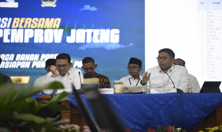 Wamentan Sudaryono usai mengikuti rapat koordinasi Kementan-Pemprov Jateng di Semarang, Kamis, (19/3/2025). (Foto: Dok. Kementan)