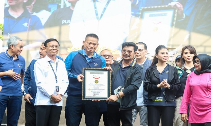 Mentan SYL di Lapangan BB Biogen, Komplek Cimanggu, Kota Bogor, Jawa Barat. (Dok. Kementan)