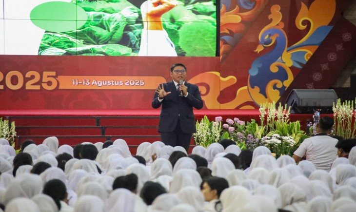 Wamentan Sudaryono pada saat PKKMB Universitas Brawijaya 2025, Malang, Jawa Timur, Rabu (13/8/2025). (Foto: dok. Kementan)