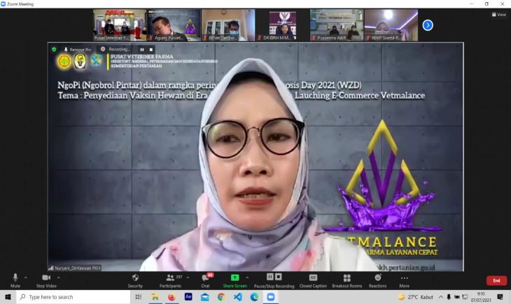 Foto : Peluncuran Aplikasi Vetmalance Secara Virtual.