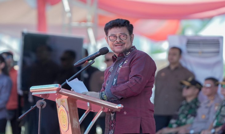 Foto : Syahrul Yasin Limpo pada  Penas XVI yang diselenggarakan di Lanud Sutan Syahrir, Kota Padang Sumatera Barat, 10-15 Juni 2023.