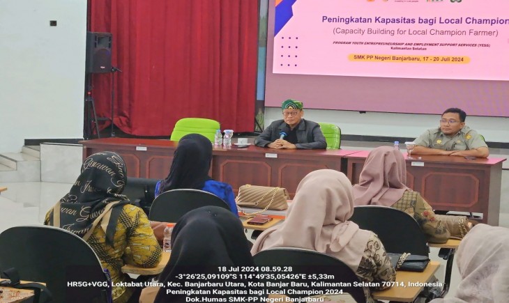 SMK-PPN Banjarbaru sebagai PPIU menggelar Peningkatan Kapasitas bagi Local Champion ini diikuti oleh penerima manfaat dari Program YESS yang berasal dari 4 Kabupaten di Provinsi Kalimantan Selatan. (Foto: Dok. Kementan)