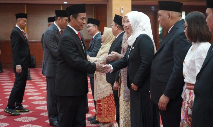 Menteri Pertanian, Andi Amran Sulaiman, memimpin langsung pelantikan dan pengambilan sumpah jabatan, Jumat (9/8/2024). (Foto: Dok. Kementan)