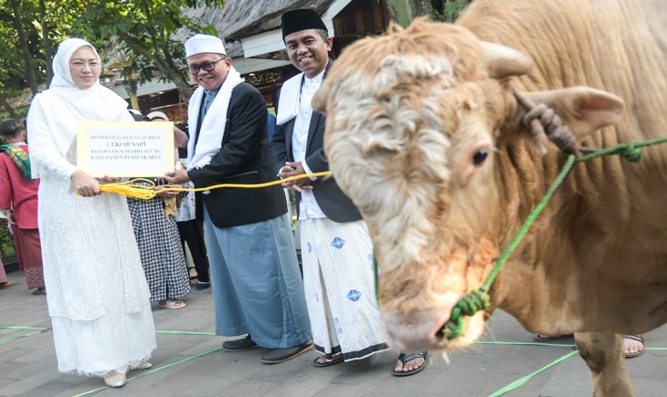 Bupati Purwakarta Anne Ratna Mustika saat Idul Adha 2023. (Diskominfo Purwakarta)