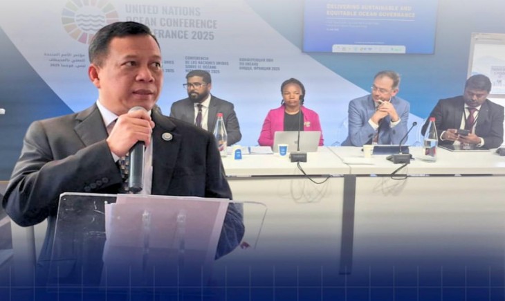 Plt. Direktur Jenderal Perikanan Tangkap KKP Lotharia Latif pada gelaran The Third United Nations Ocean Conference (UNOC-3) 2025 di Port Lympia, Nice, Prancis. (Foto : Instagram @kkpgoid)